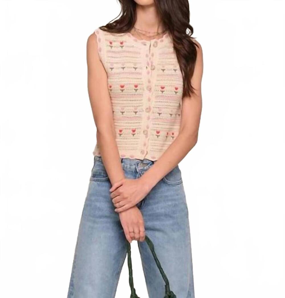 NEW HEARTLOOM lucrezia pointelle vest in ecru